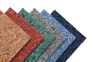 Commercial carpet in heathered colors.