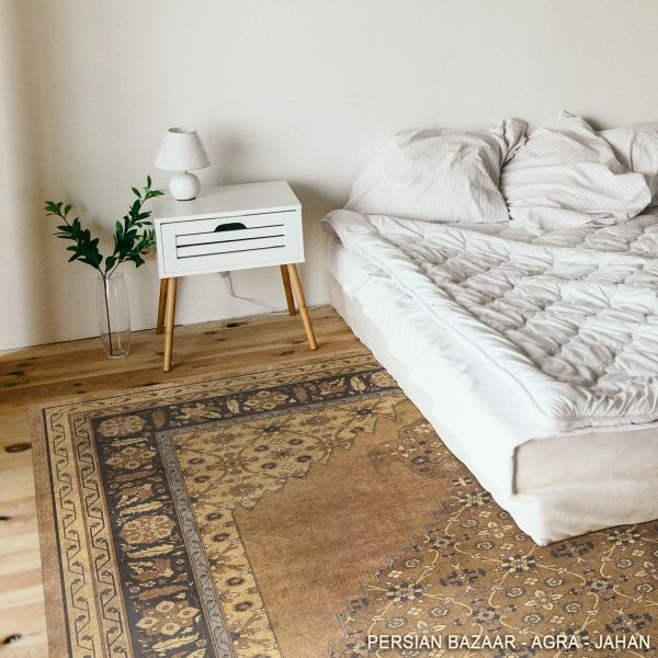 vinyl floor cloth in a bedroom