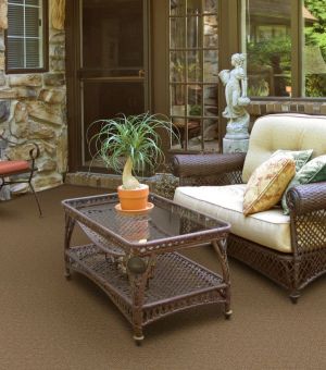 Outdoor carpet with textured pattern.
