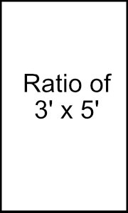 Showing ratio of 3' x 5' rug size.