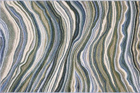 Vibrance rug in blue waves.