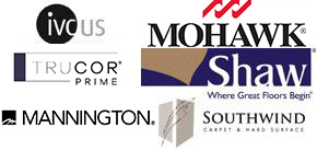 IVC Flooring, Mohawk, Mannington, Shaw, Tru-Cor  and Southwind logos